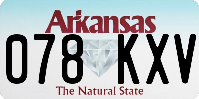 AR license plate 078KXV