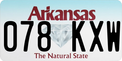 AR license plate 078KXW