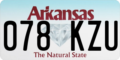 AR license plate 078KZU