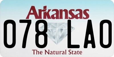 AR license plate 078LAO