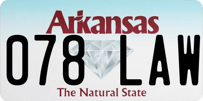 AR license plate 078LAW