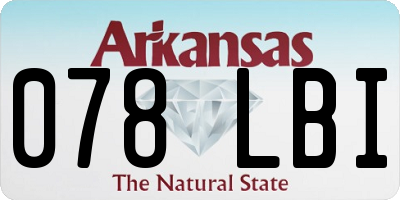 AR license plate 078LBI