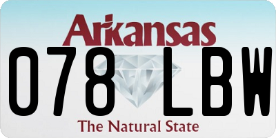 AR license plate 078LBW