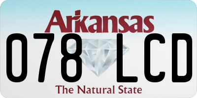 AR license plate 078LCD