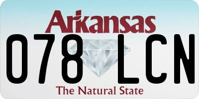 AR license plate 078LCN