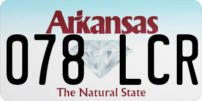AR license plate 078LCR