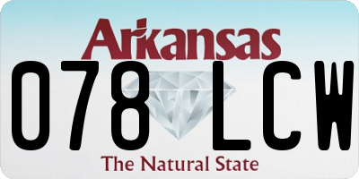 AR license plate 078LCW