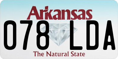 AR license plate 078LDA