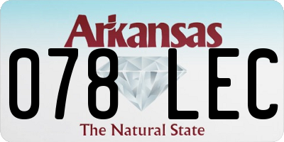 AR license plate 078LEC