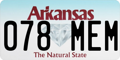 AR license plate 078MEM