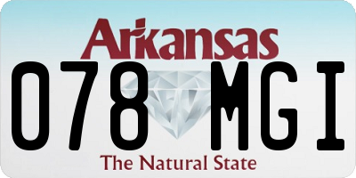 AR license plate 078MGI