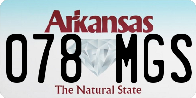 AR license plate 078MGS