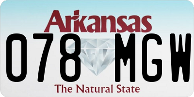 AR license plate 078MGW