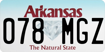 AR license plate 078MGZ
