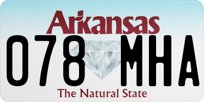 AR license plate 078MHA