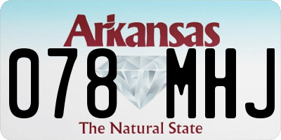 AR license plate 078MHJ