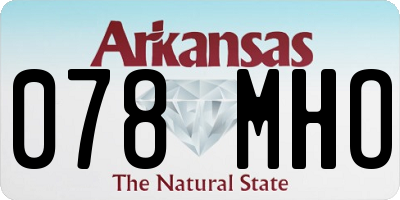 AR license plate 078MHO