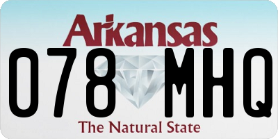 AR license plate 078MHQ