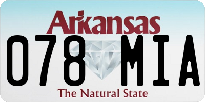 AR license plate 078MIA