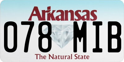AR license plate 078MIB