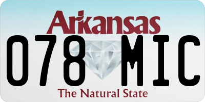 AR license plate 078MIC