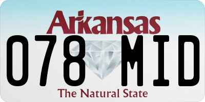 AR license plate 078MID