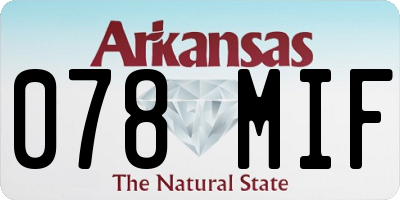 AR license plate 078MIF