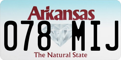 AR license plate 078MIJ