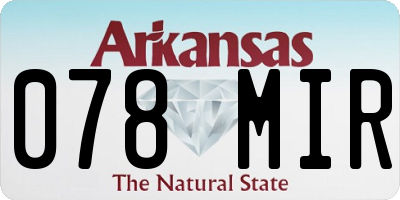 AR license plate 078MIR