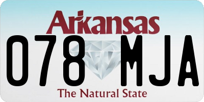 AR license plate 078MJA