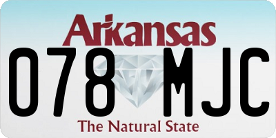 AR license plate 078MJC