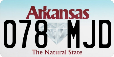 AR license plate 078MJD