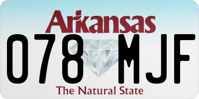 AR license plate 078MJF