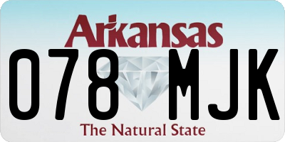 AR license plate 078MJK