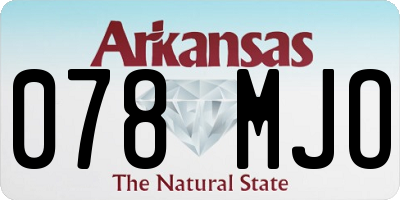 AR license plate 078MJO