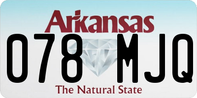 AR license plate 078MJQ