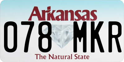 AR license plate 078MKR