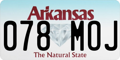 AR license plate 078MOJ