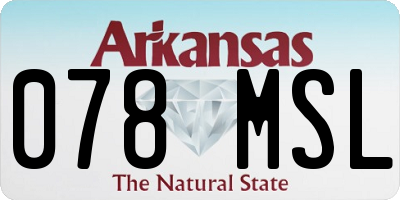 AR license plate 078MSL