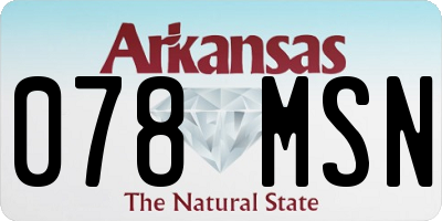 AR license plate 078MSN