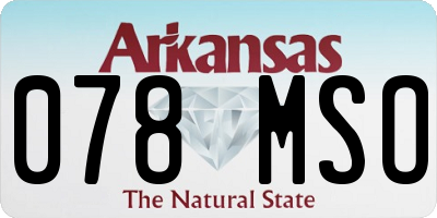 AR license plate 078MSO