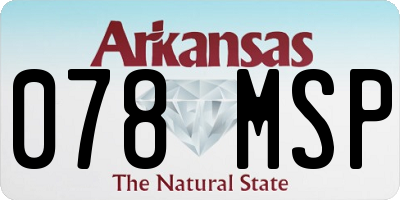 AR license plate 078MSP