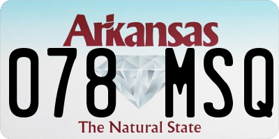 AR license plate 078MSQ