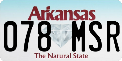 AR license plate 078MSR