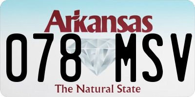 AR license plate 078MSV