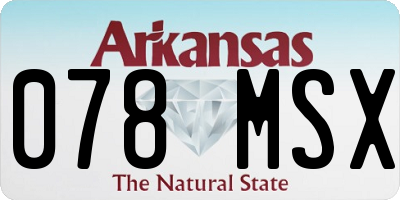 AR license plate 078MSX