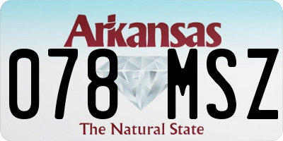 AR license plate 078MSZ