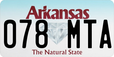 AR license plate 078MTA