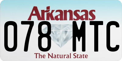 AR license plate 078MTC