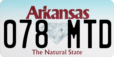 AR license plate 078MTD